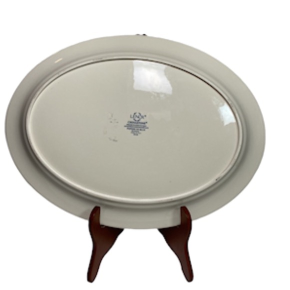 NWOT Lenox Chinastone Poppies on Blue 14" Oval Serving Platter - Picture 3 of 5